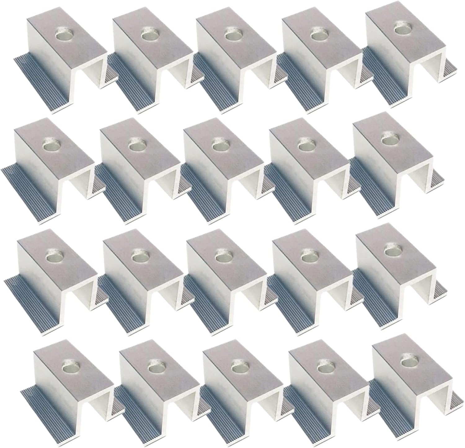 Lot De 4 Pinces Centrales Aluminium 30mm Pour Panneaux Solaires Photovoltaïques - Support Trapézoïdal