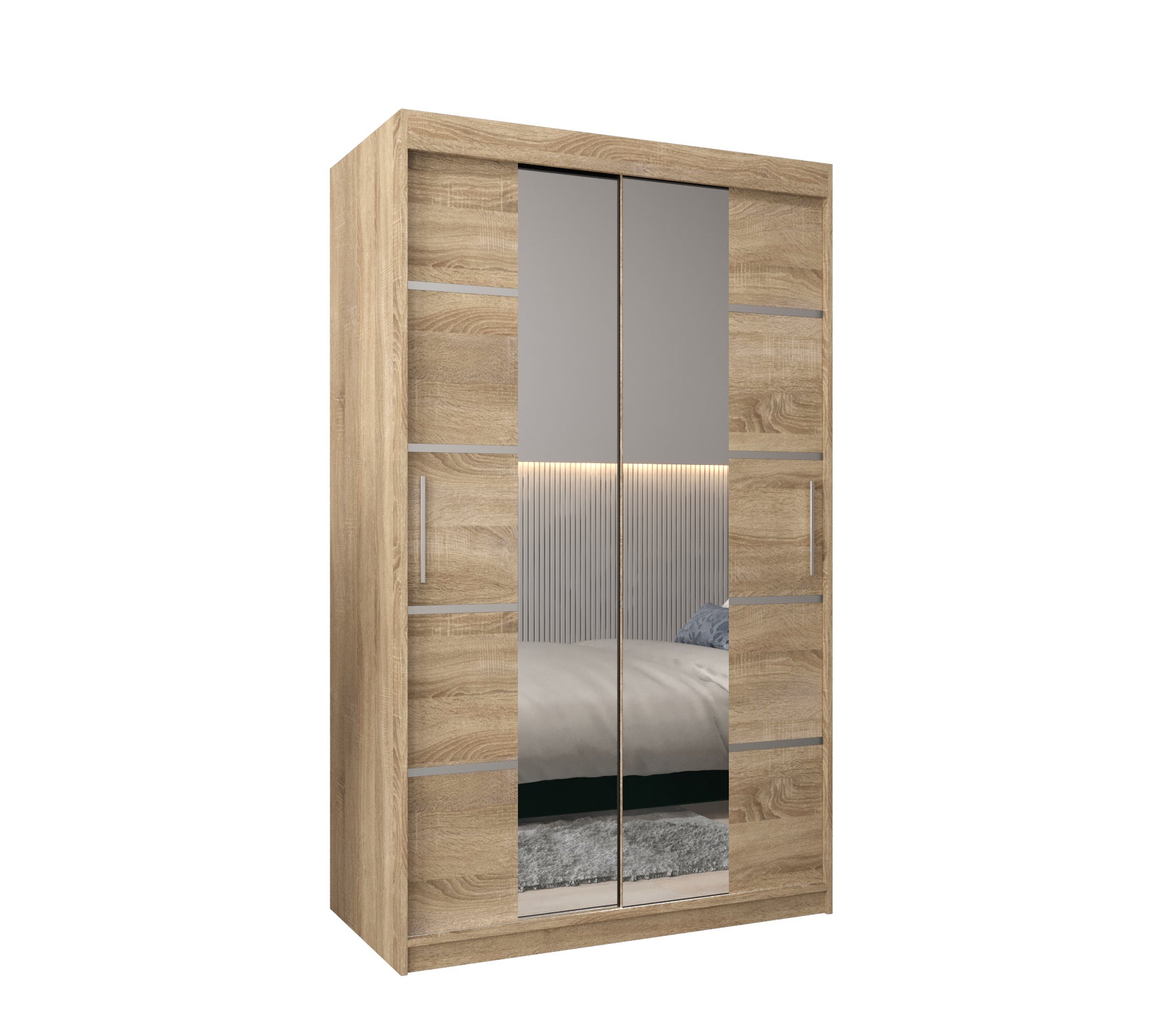 Szafa przesuwna garderoba Verona 4 120 x 62 x 200 cm Sonoma - Abiks Meble