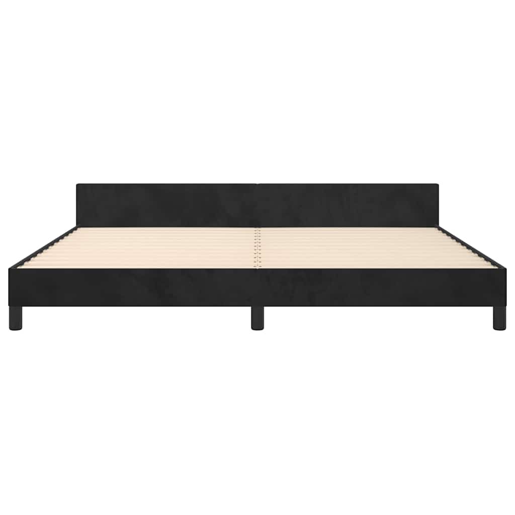 Cadre de lit sans matelas noir 200 x 200 cm en velours - 5