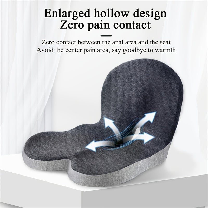 Cojín ergonómico de espuma viscoelástica para asiento, soporte lumbar y respaldo contorneado, para silla de oficina y coche. - 6