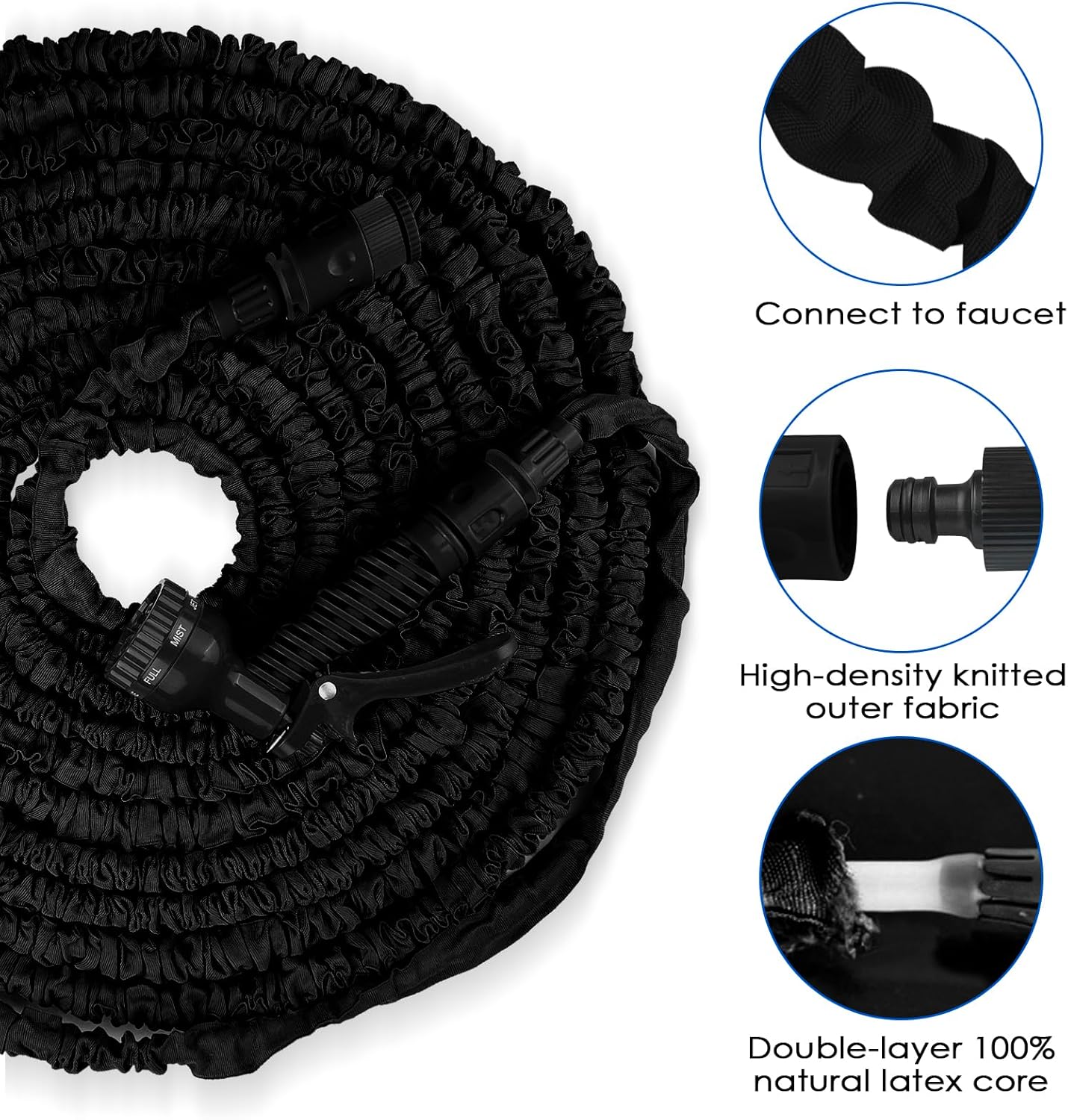Mangueira de jardim expansível de 30 m - com 7 modos de pulverização - à prova de vazamentos - adequada para lavagem de jardins e carros - 5