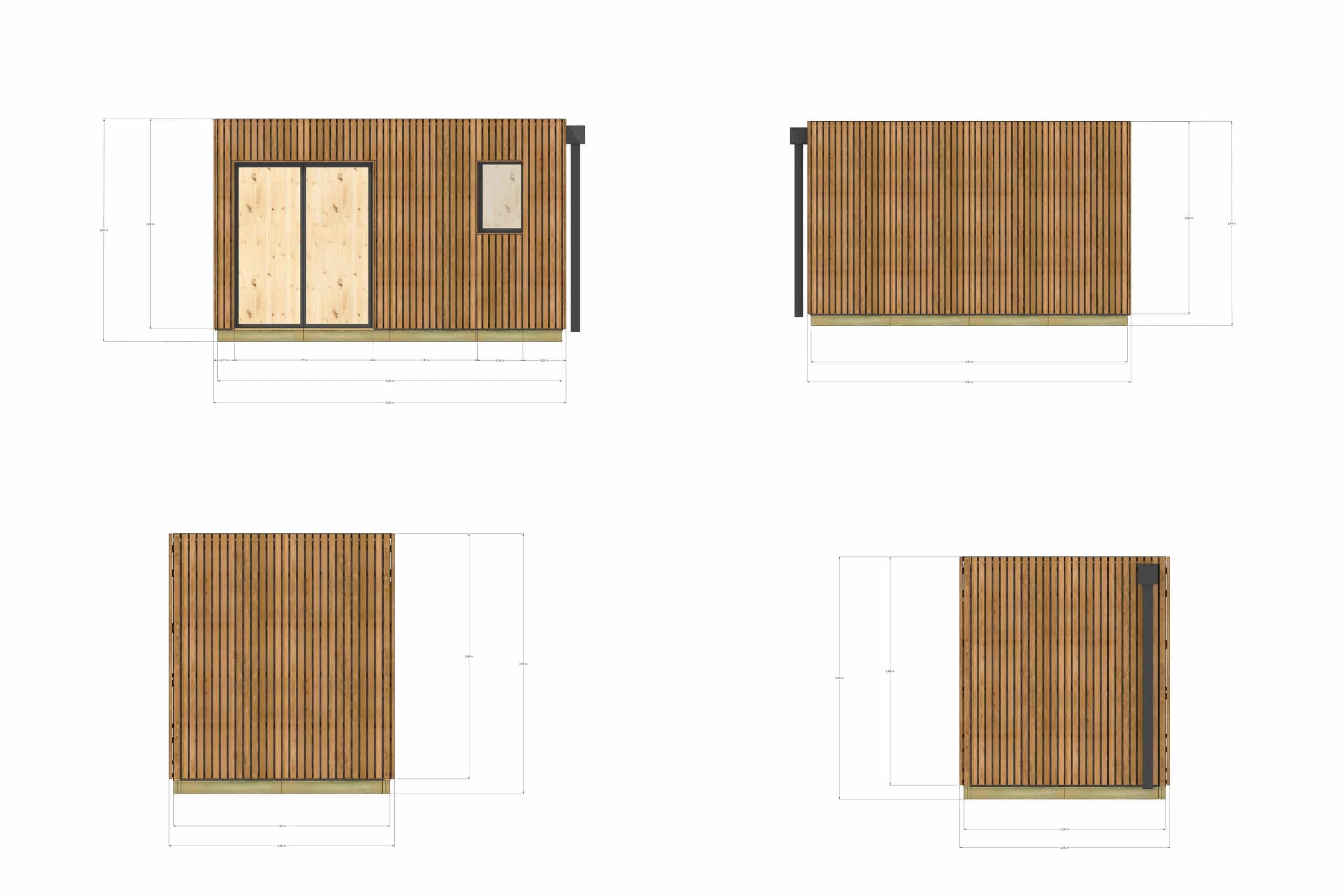 Studio de jardin habitable en bois 4,4 x 2,4 x 2,7 m avec plancher isolé - 4