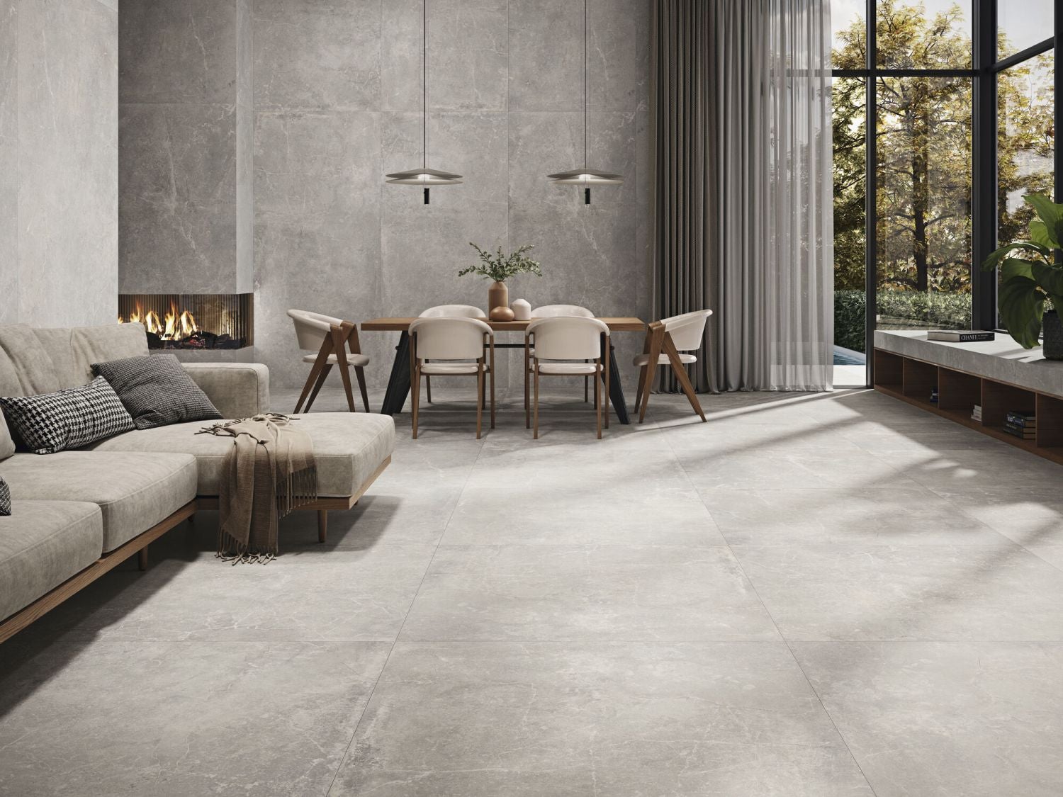 Carrelage sol intérieur effet béton CONCEPT PEARL l.120 x L.120 cm ...