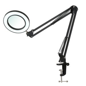 Lente Di Ingrandimento 8X Con Luce 72 LED E Base/Morsetto | 10 Luminosità E 3 Toni Di Colore 3000-6500K, Apertura 5,5 Cm, Per Saldature, Lettura, Cucito E Hobby – ESynic Con Spina EU