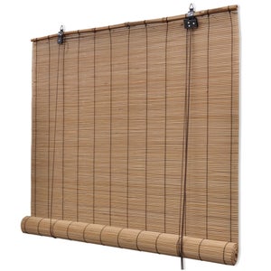 ZHJSHOU Store Bambou Naturel 130x130cm - Rideau Enrouleur Extérieur Intérieur Occultant