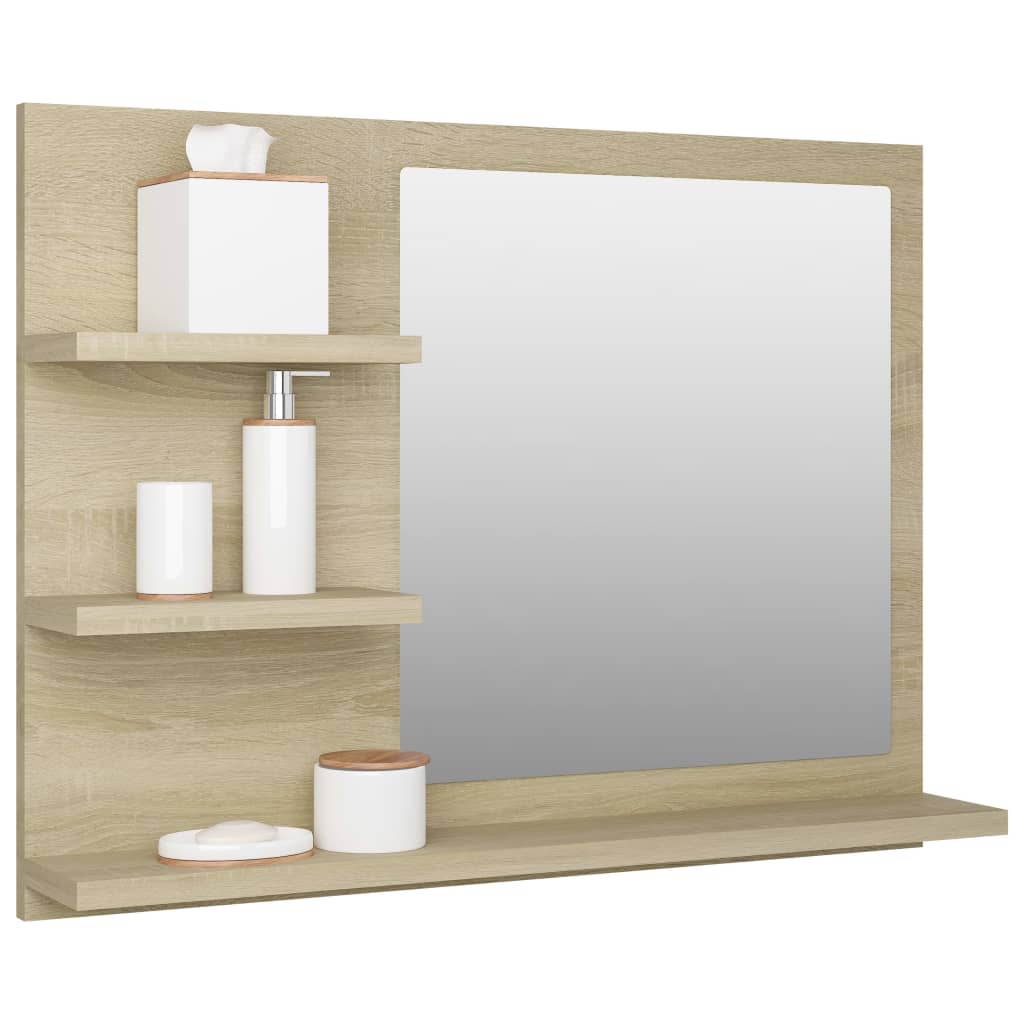 Maison Exclusive Miroir de salle de bain chêne sonoma bois d’ingénierie - 3
