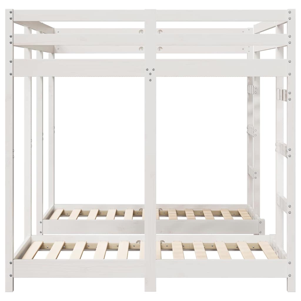 Cadre de lit superposé triple, blanc, en pin massif, 140 × 200 cm - 5