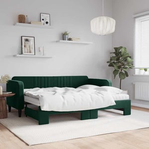 VIDAXL - Divano Letto Estraibile Cassetti Grigio Scuro 80x200cm Tessuto