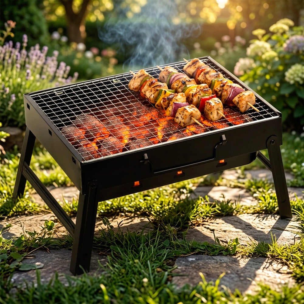 Grill węglowy składany przenośny walizka 40x27,5x20 cm - 2