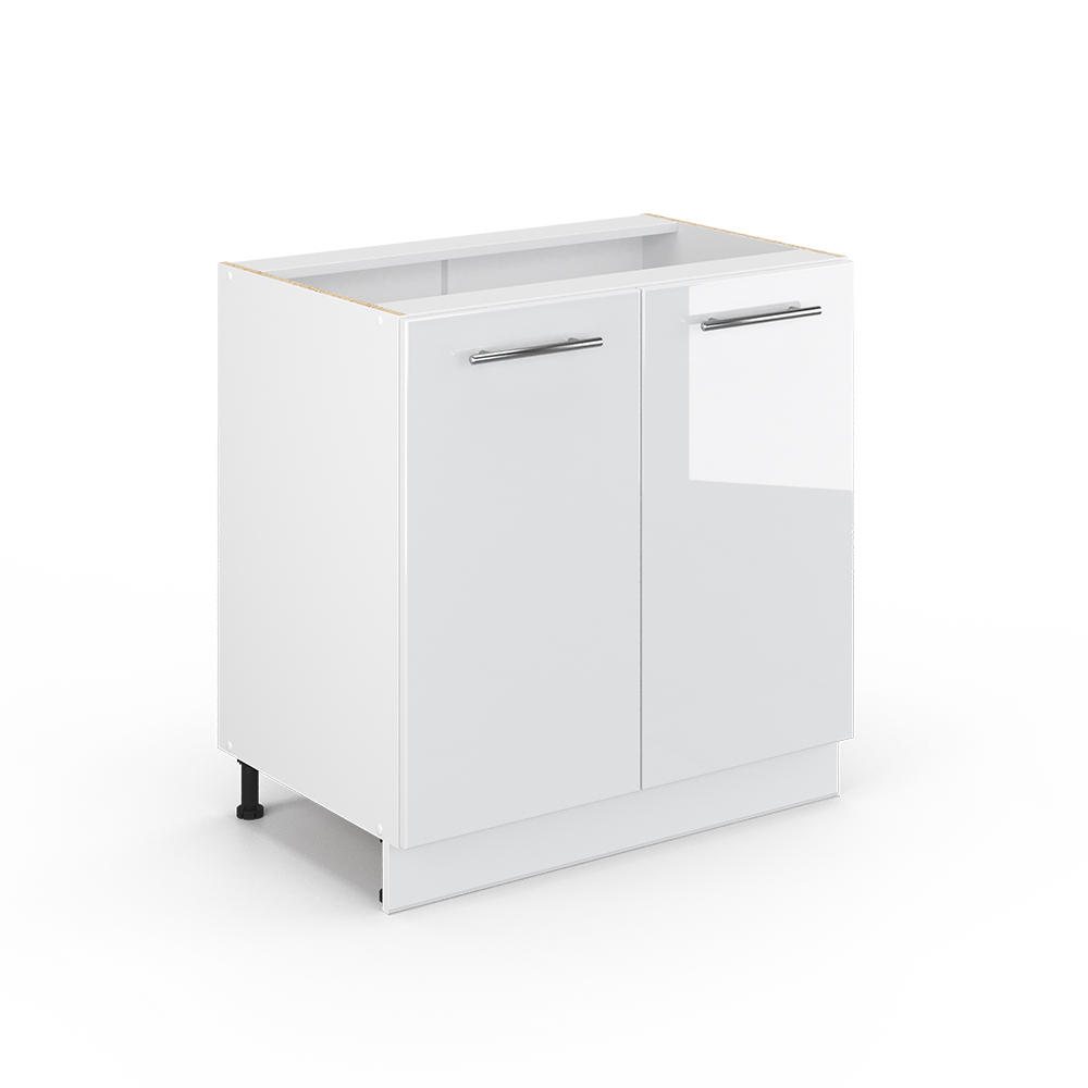 Vicco Szafka pod zlew Fame-Line, Biały wysoki połysk, 80 cm z półką, bez blatu roboczego