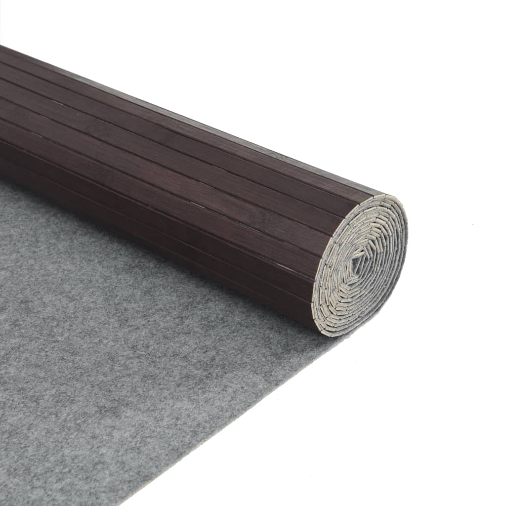 Tapis rectangulaire marron foncé 80x200 bambou - 5