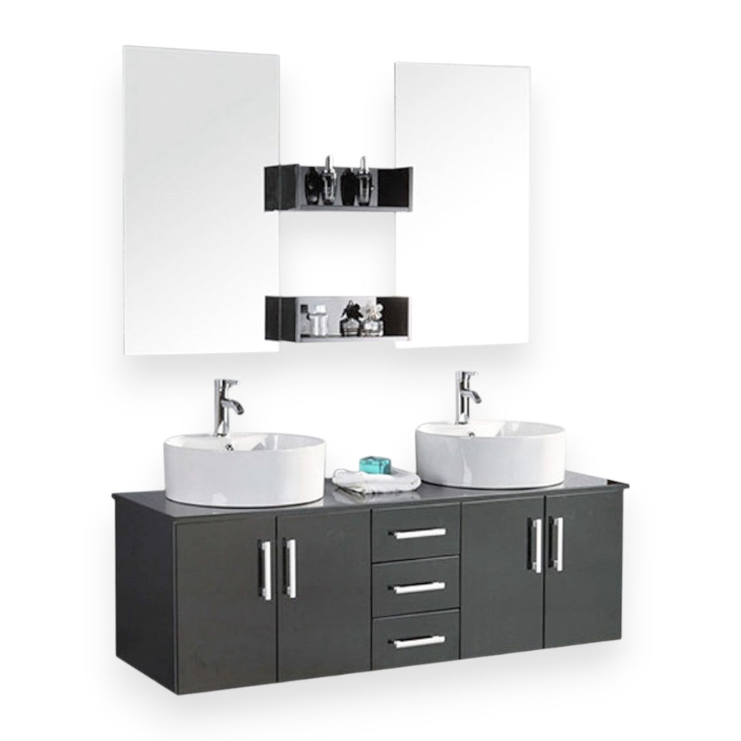 Mueble de baño negro 150 cm lavabo incluido - betty