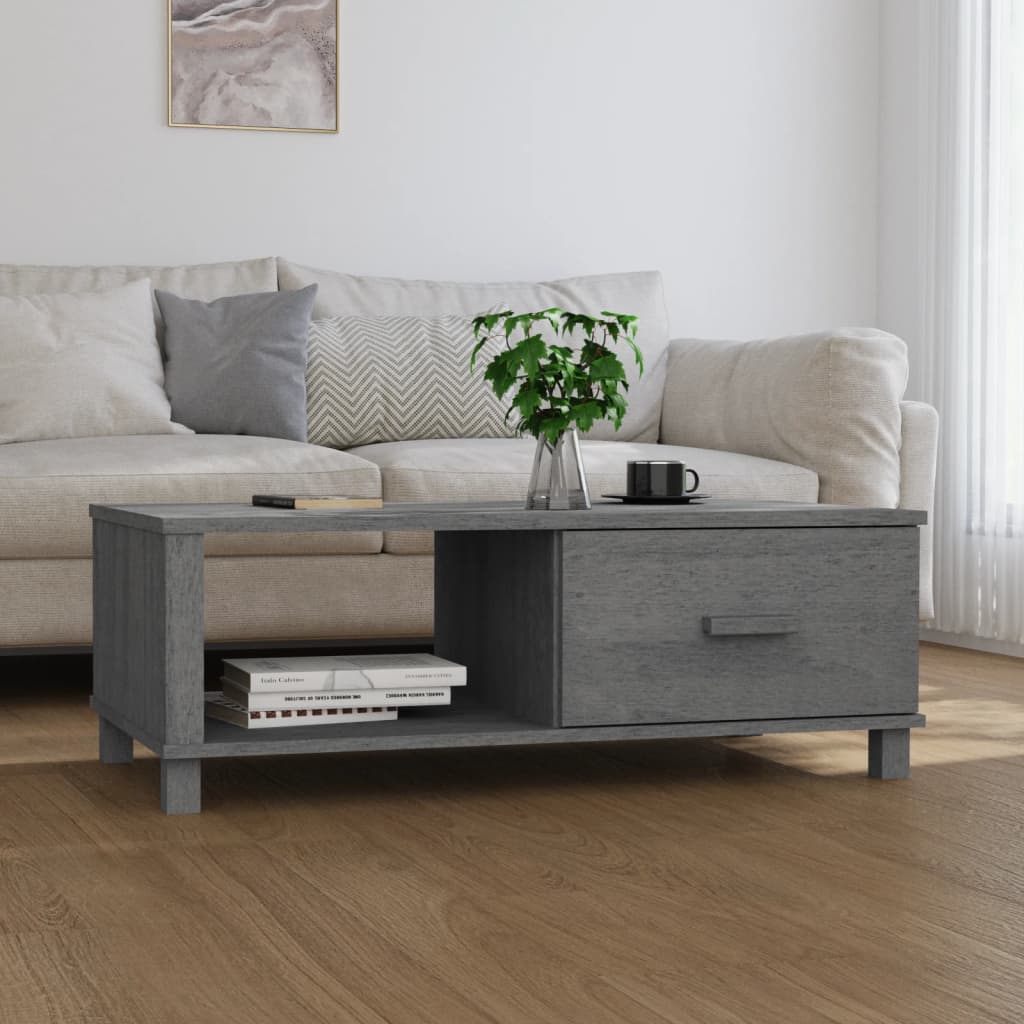 Stolik kawowy HAMAR, ciemnoszary, 100x55x35 cm, lita sosna vidaXL