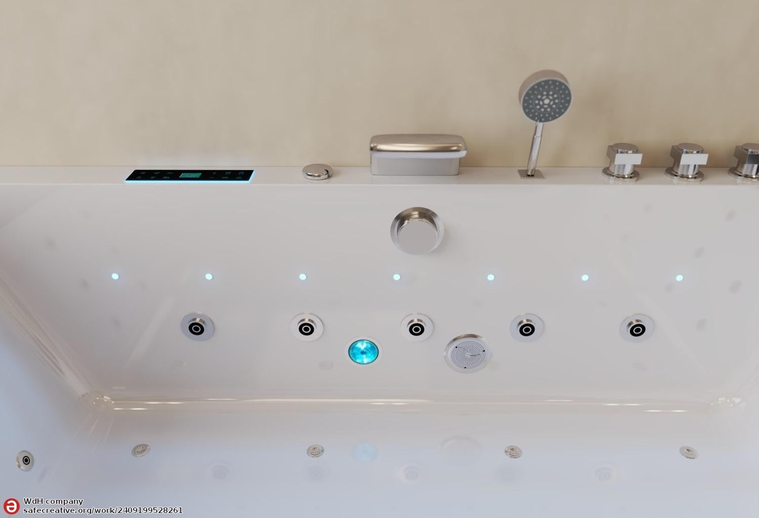 Baignoire balnéo jacuzzi LEROS 180x120cm STANDARD - 5