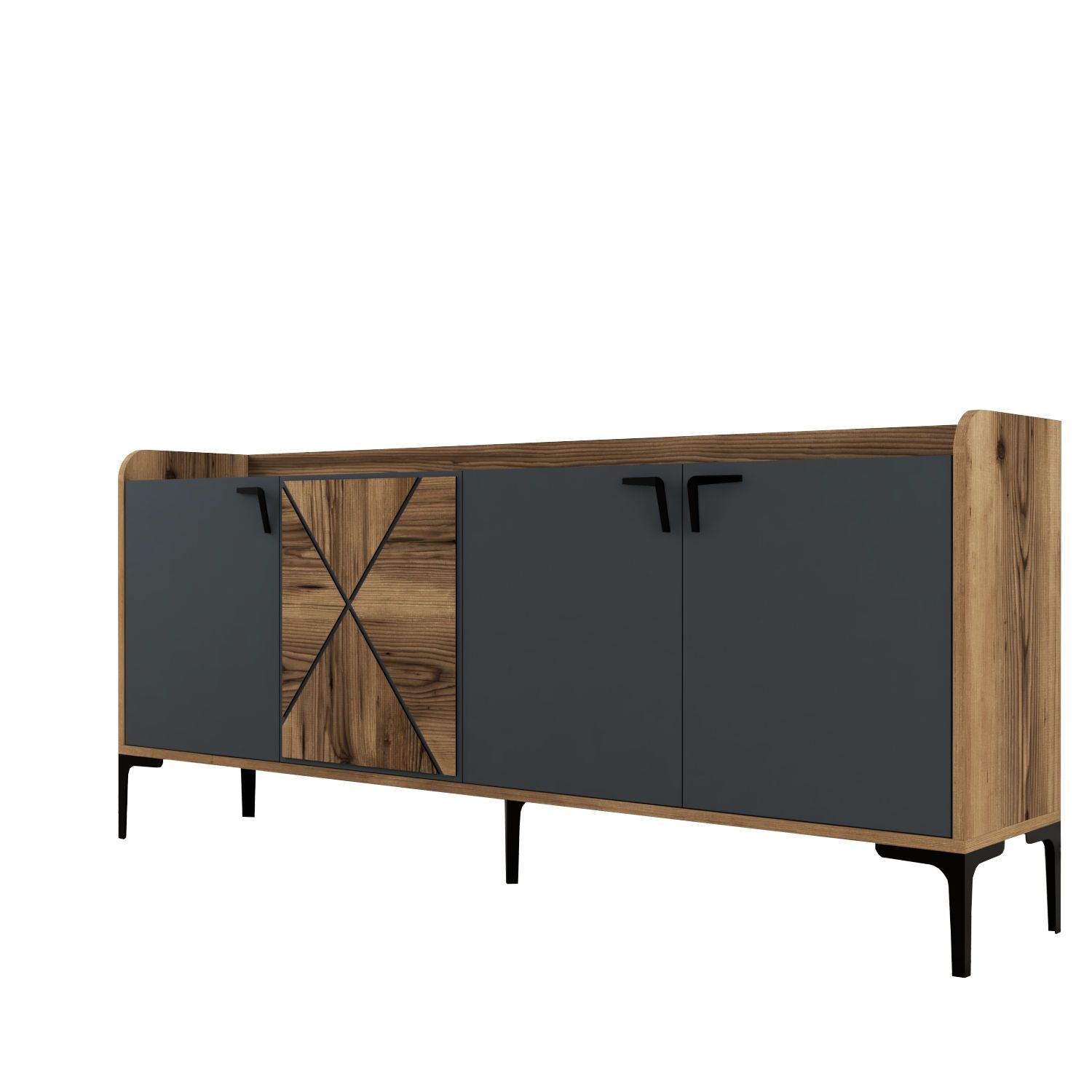 Buffets 2 Pcs En Chêne Noir, 30x30x70 Cm, Fabriqué En Bois D