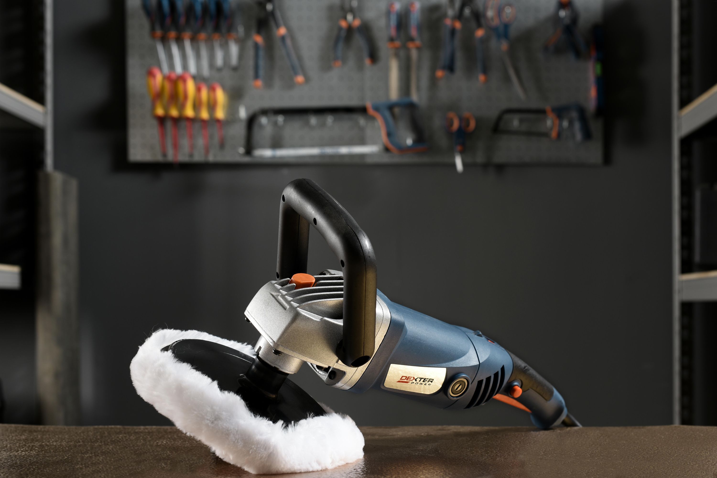 DEXTER - Polisseuse d'angle filaire - Ø 180 mm - 1250 W - Poignée antivibrations - 600 à 3300 tours / min - 230 V - Machine à polir et lisser - - 4