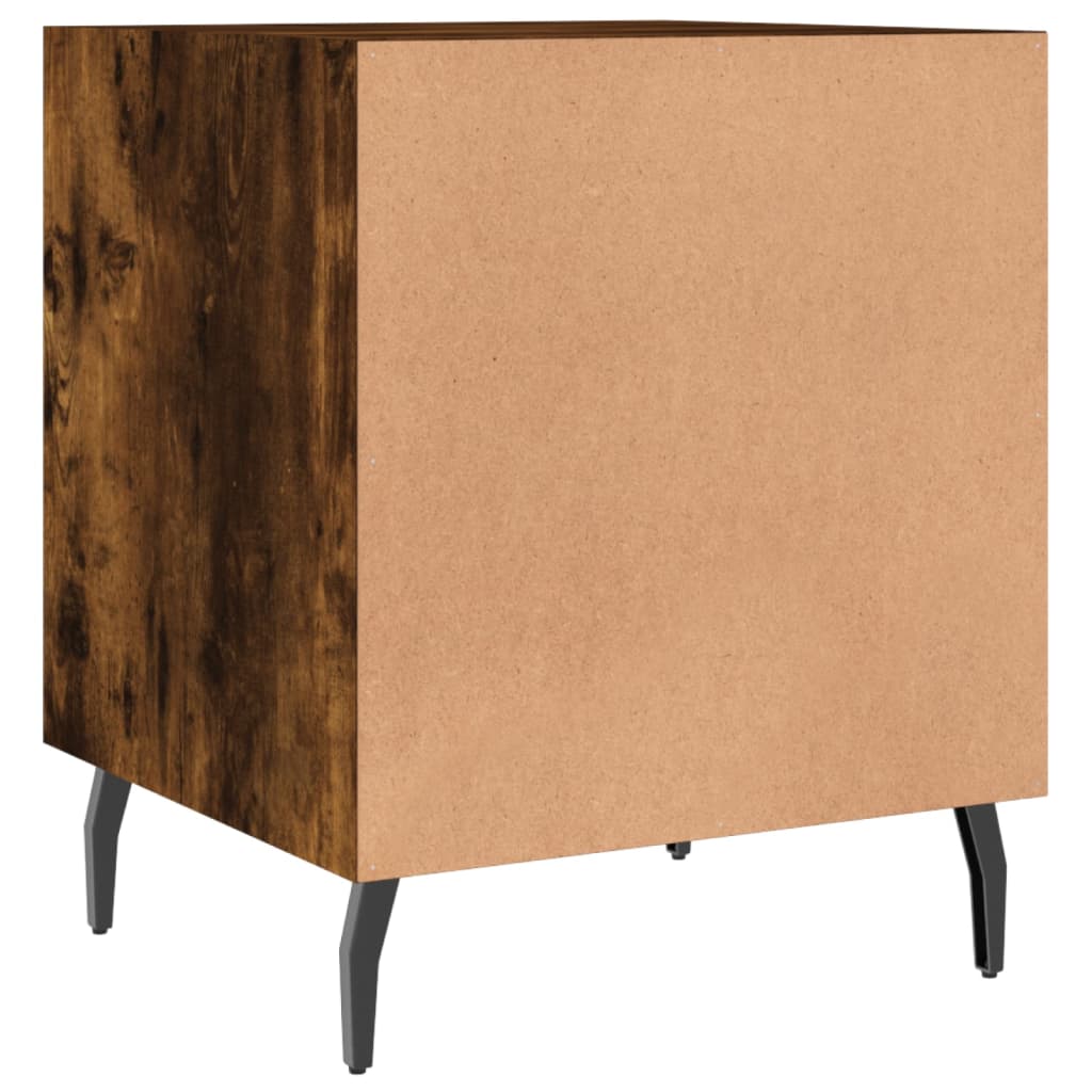 Maison Exclusive - Tables de chevet 2 pcs chêne fumé 40x40x50 cm bois d'ingénierie - 9