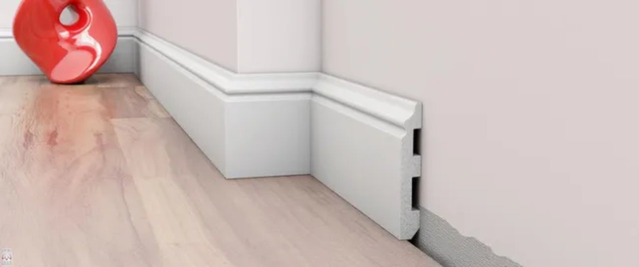 Rodapiés Zócalo 1 pieza / 2 metros - blanco - material duro - decoración - pared - suelo - techo DP5 - 5