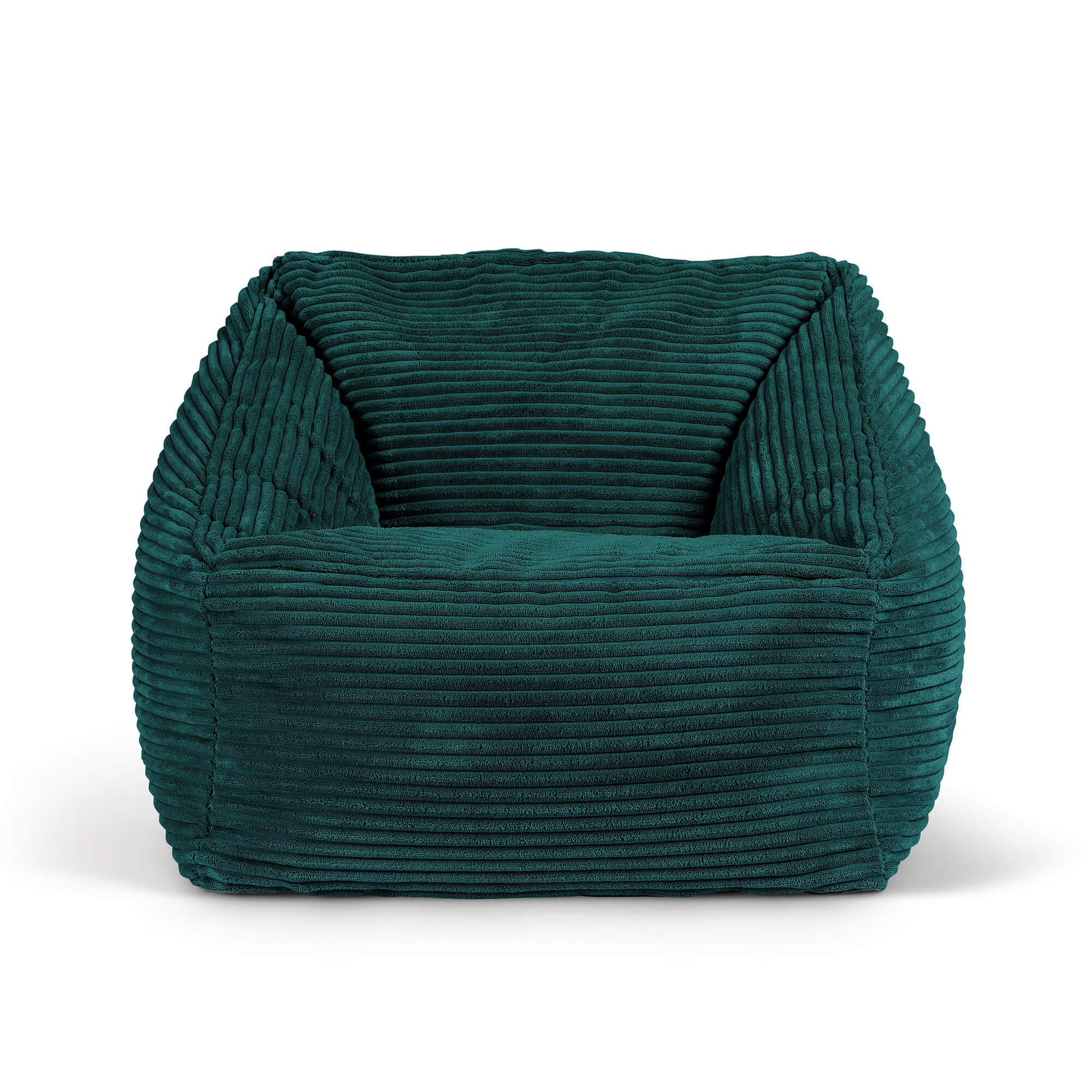 Pouf fauteuil enfant Icon velours côtelé bleu canard, chambre, salon, 55x55xcm Oeko-Tex® - 4
