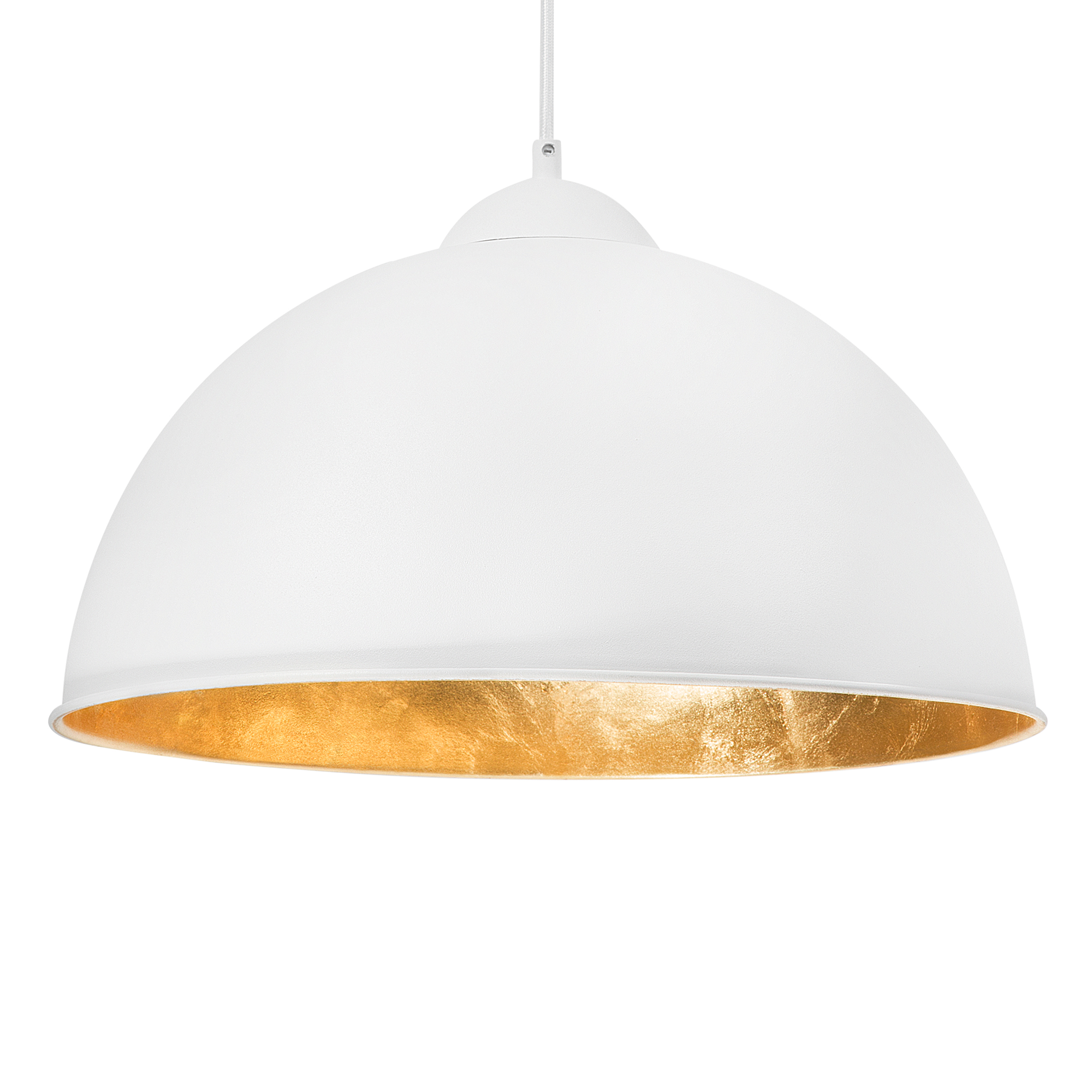 Beliani lámpara colgante cetina metal blanco