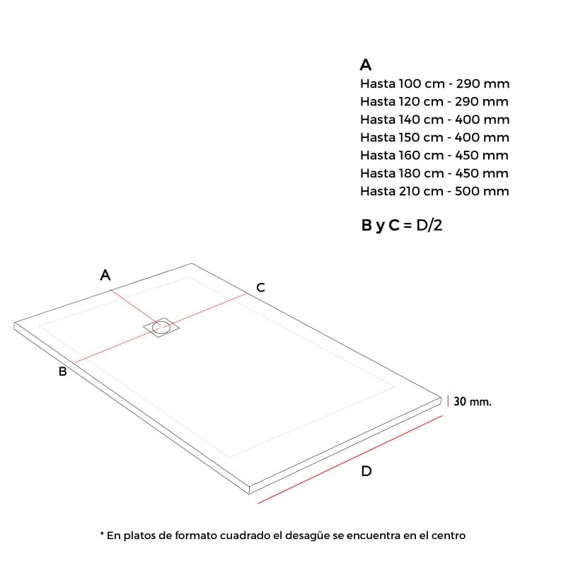 Plato de ducha pizarra ONDA CENIZA 70x110 cm rejilla color - 2