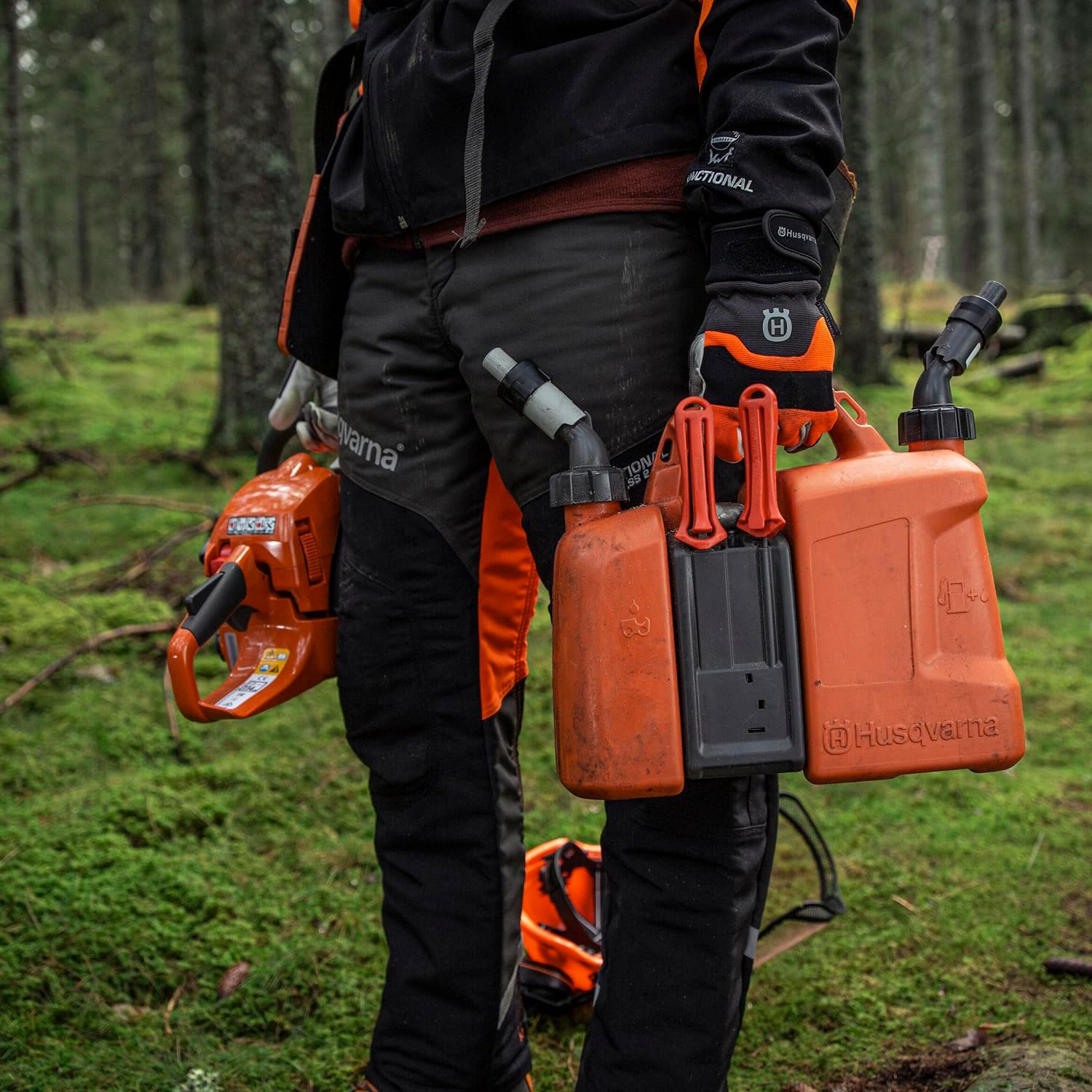 Husqvarna bidon combiné 5 L carburant / 2,5 L huile, double compartiment, homologué UN - 2