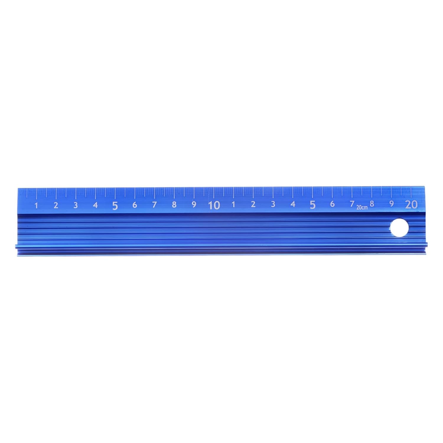 Niebieska metalowa linijka 20 cm, metryczna linijka pomiarowa ze stopu aluminium, antypoślizgowa, ochronna, prosta linijka, narzędzie pomiarowe z ot