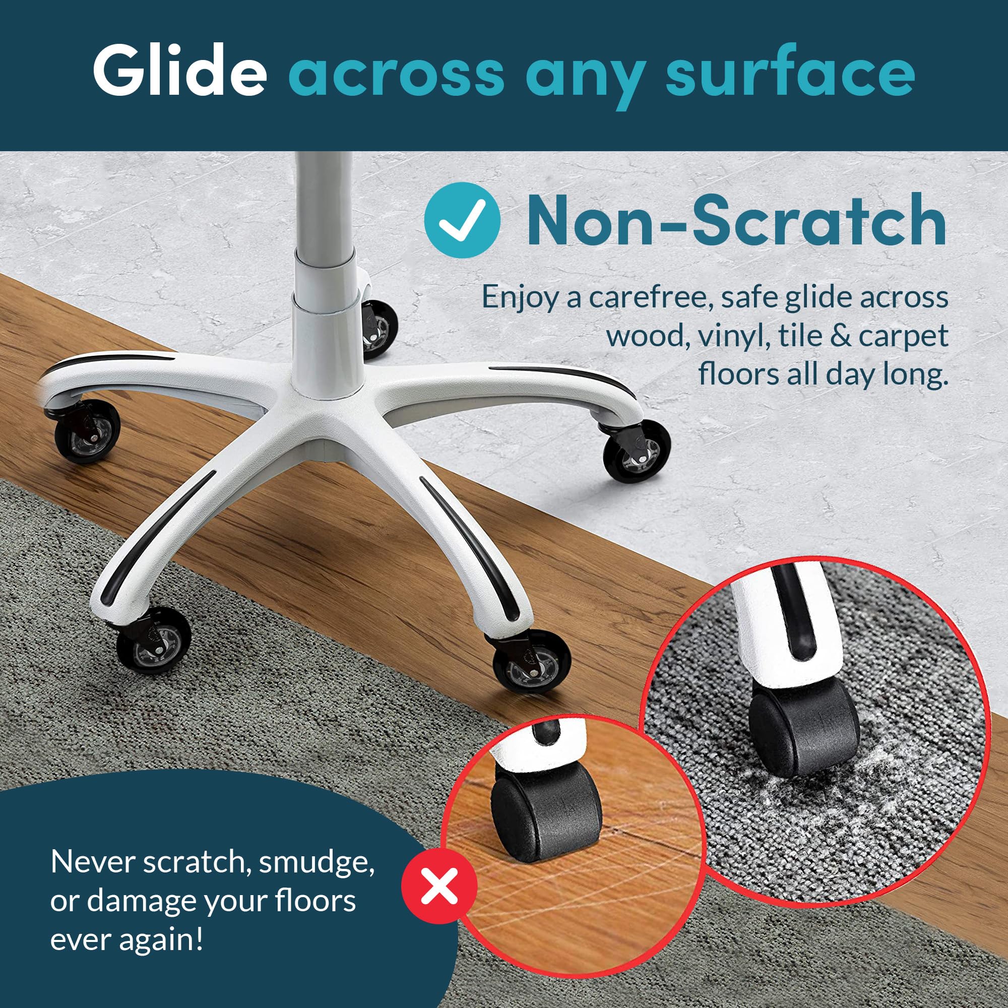 EJ.life Roulettes Universelles Roues De Roulettes De Chaise De Bureau