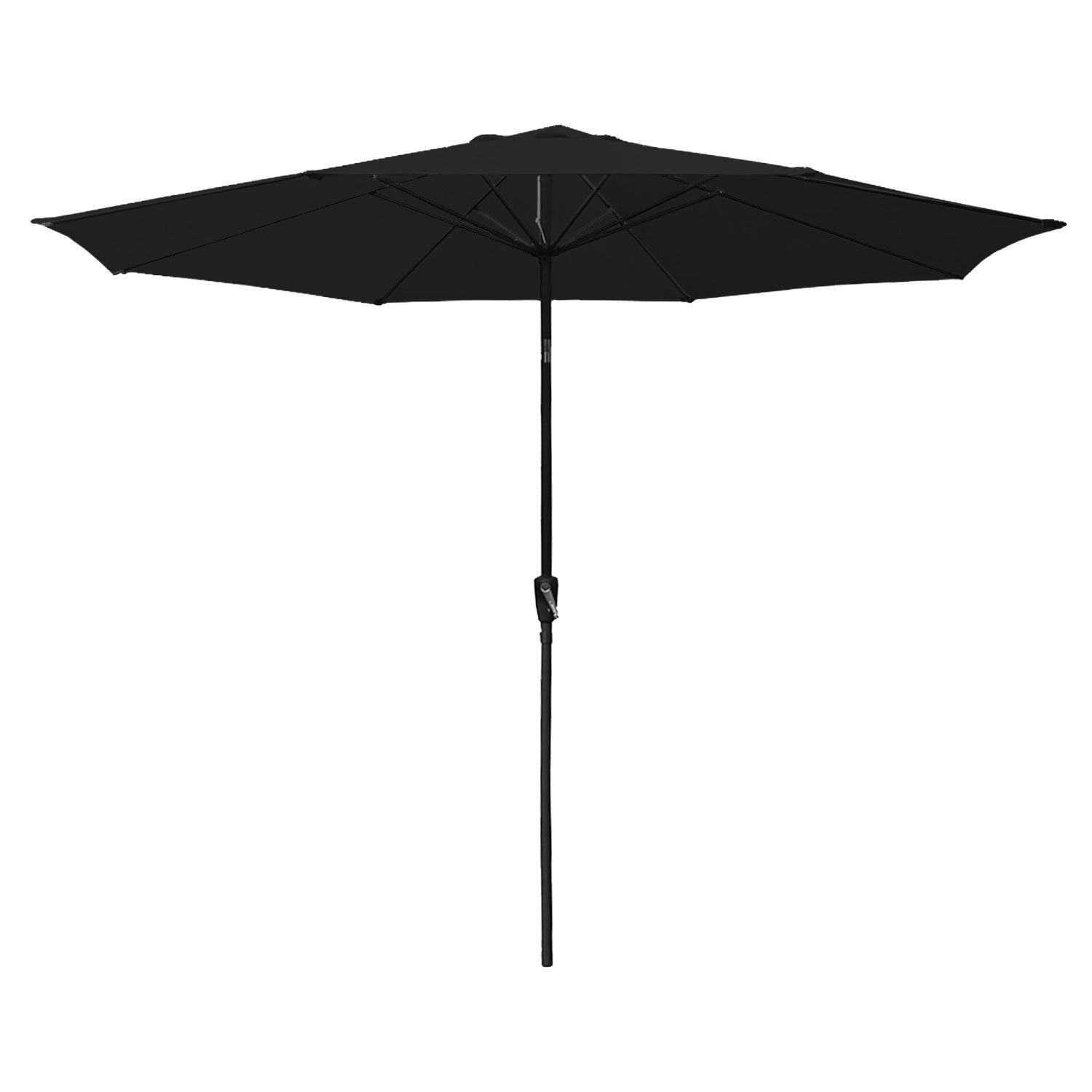 Okrągły parasol prosty HAPUNA o średnicy 3,30 m, czarny
