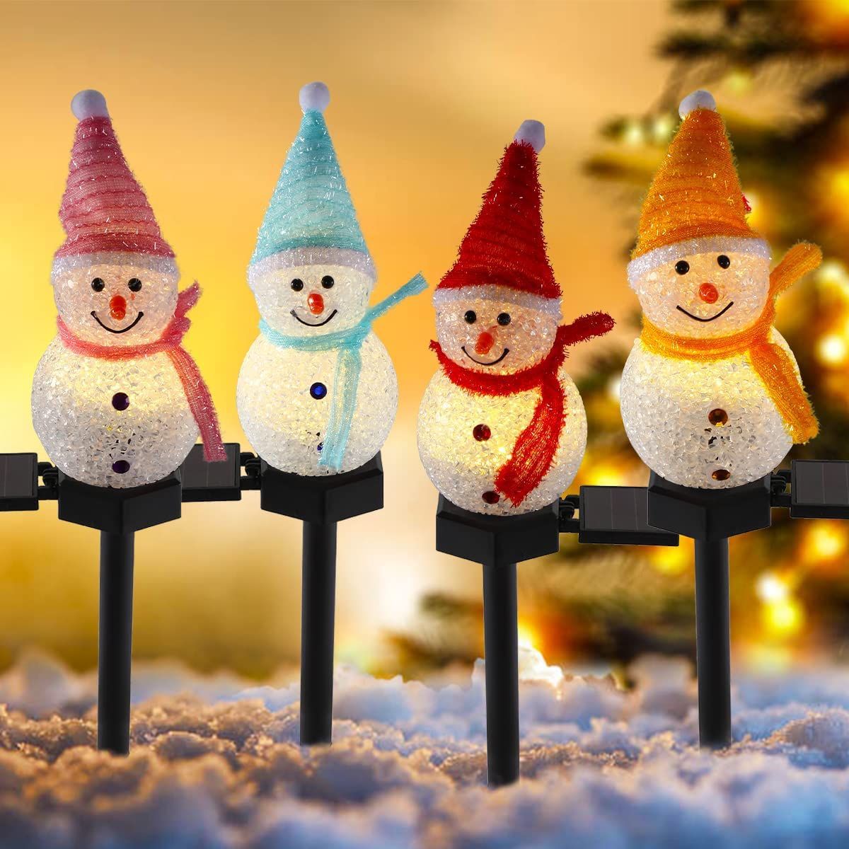 Luces De Navidad Solares Para Exterior Amazon Paquete De 2 Luces Solares Pequeñas Para árboles De Navidad Al Aire Libre, árbol De Navidad Iluminado Al Aire Libre, 24 Luces LED, Mini árbol