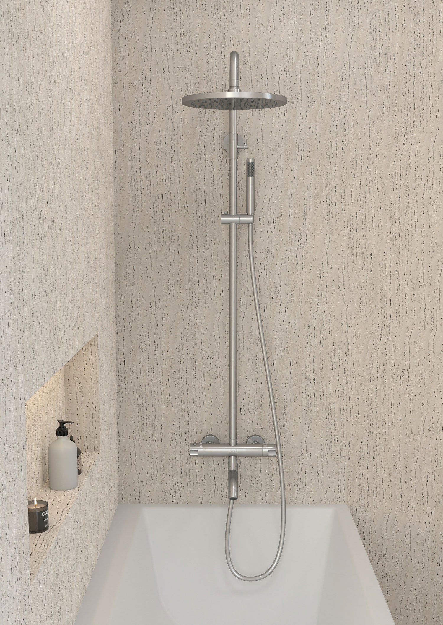 Étagère Murale Salle De Bain Ico Verre Nickel Brossé - 20-1/2 Pouces V67764