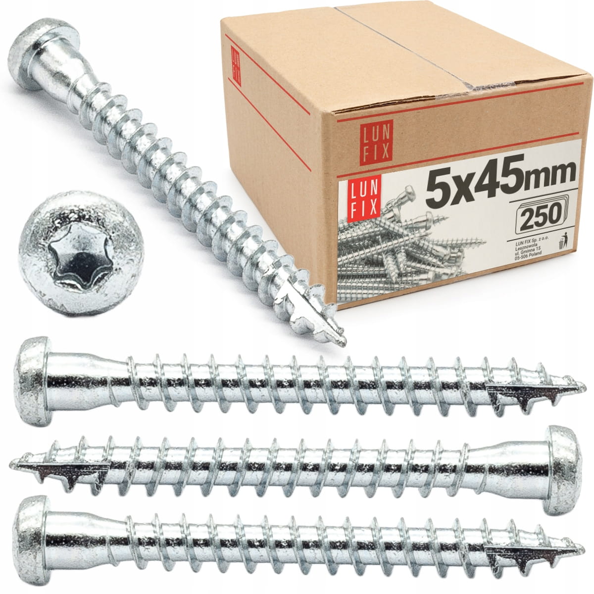 Wkręty do łączników ciesielskich anchor 5x45mm 250szt.