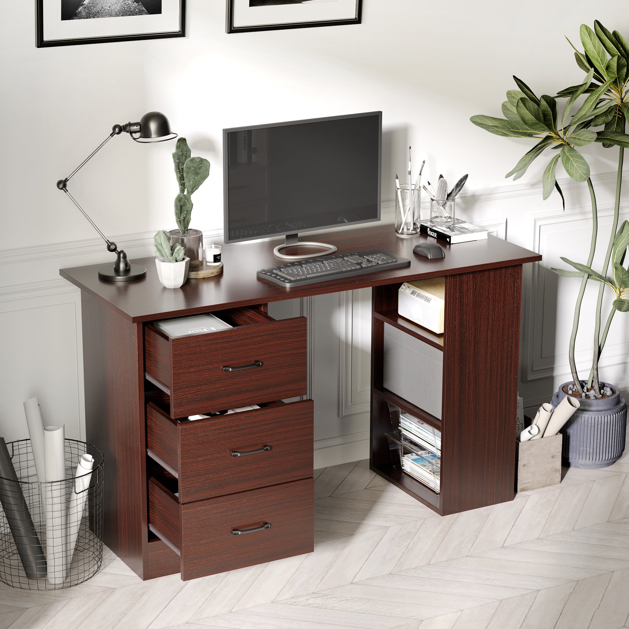 Bureau d'ordinateur panneau de particules HOMCOM - 7