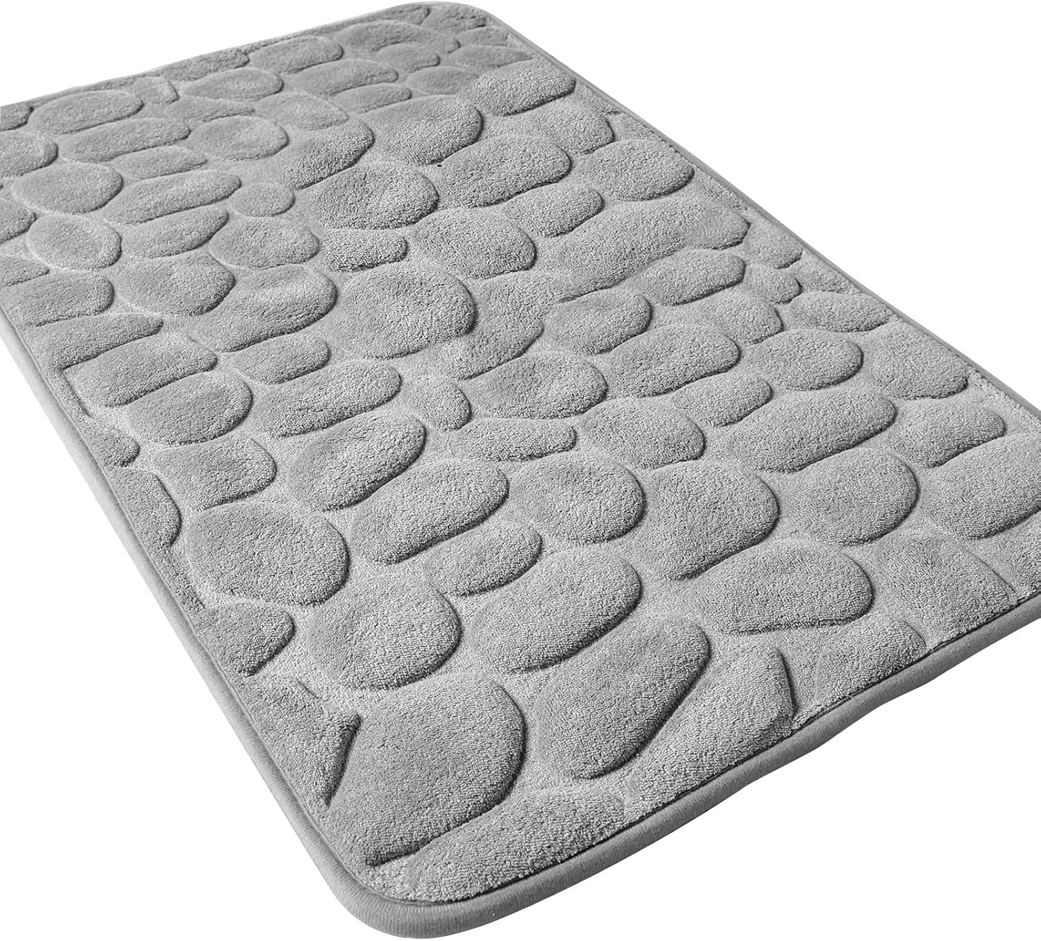 Mata łazienkowa z pianki memory, antypoślizgowa, chłonna i nadająca się do prania w pralce, 40 x 60 cm, szara.