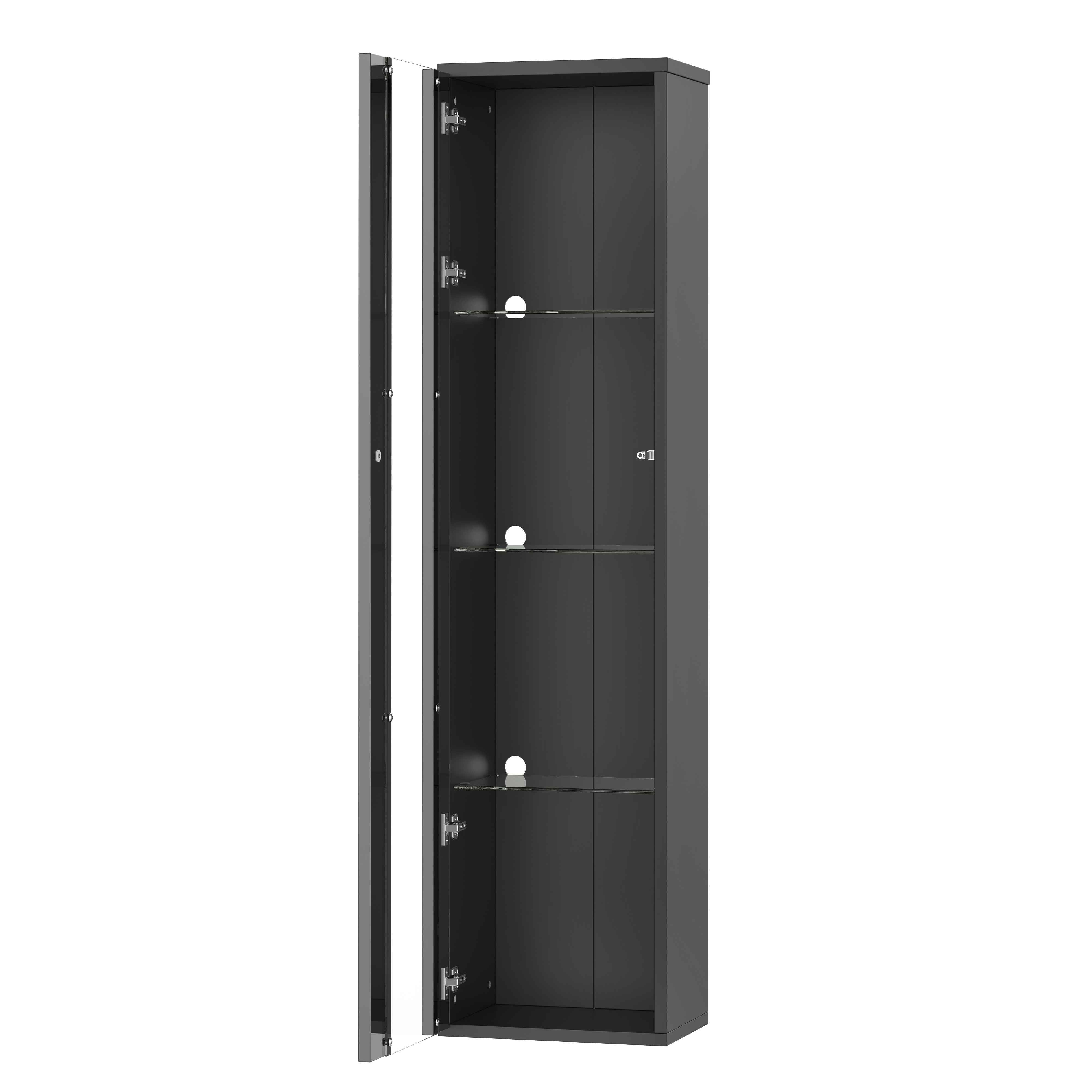 Wielofunkcyjna witryna LED 40×29×170 cm – nowoczesny ekspozytor z kolorowym oświetleniem, pilotem i akrylowymi panelami - 6