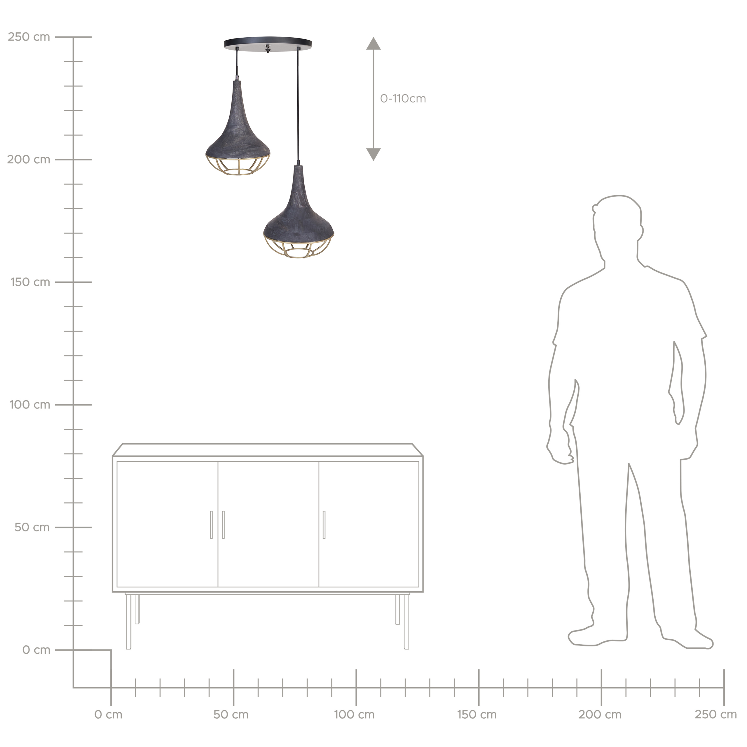 Lampe suspension BAGMATI Bois de manguier Noir - 8