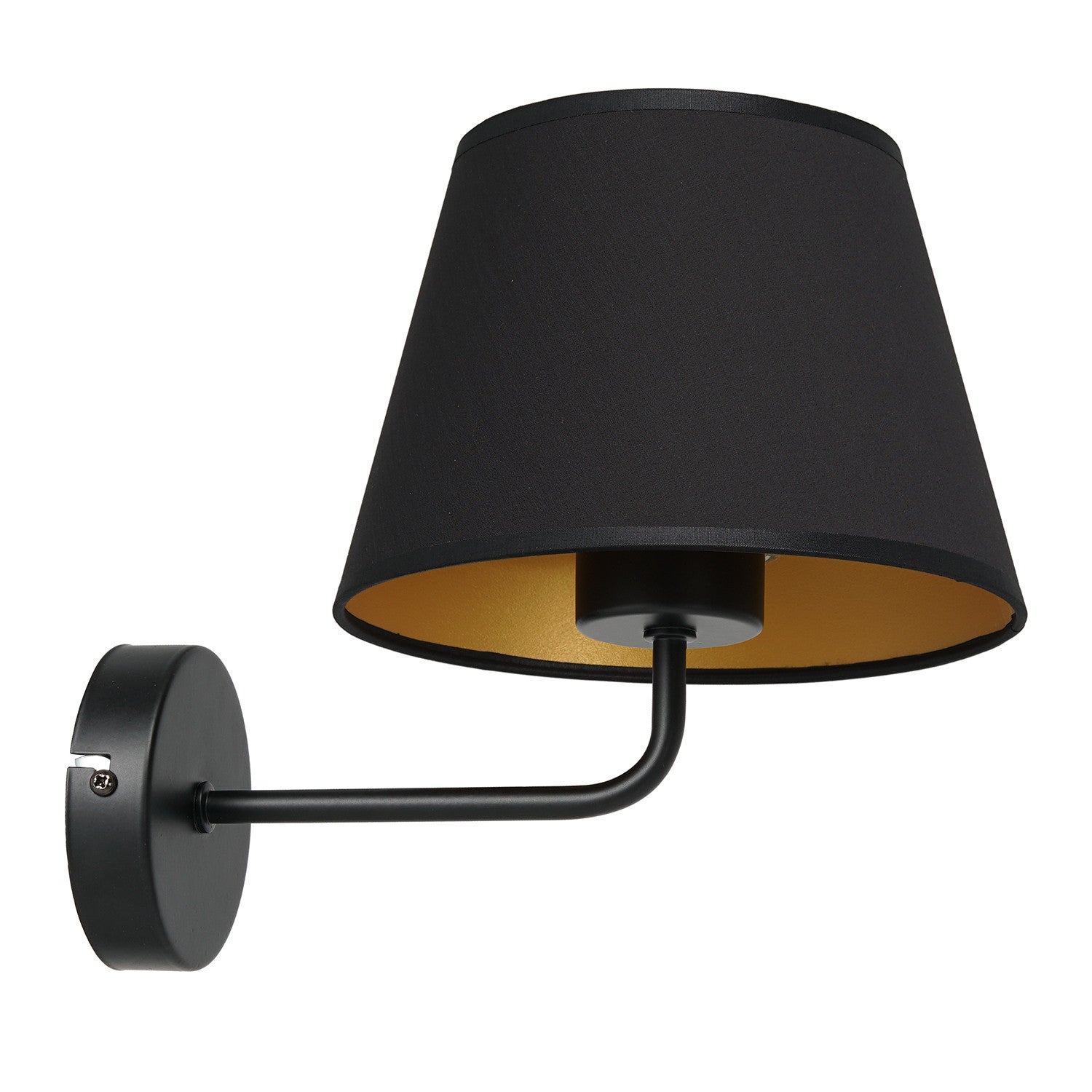 Kinkiet ścienny Arden czarny mat-złoty 1xE27x15W wym: 23 x 20 x 20 cm tkanina IP20 Luminex