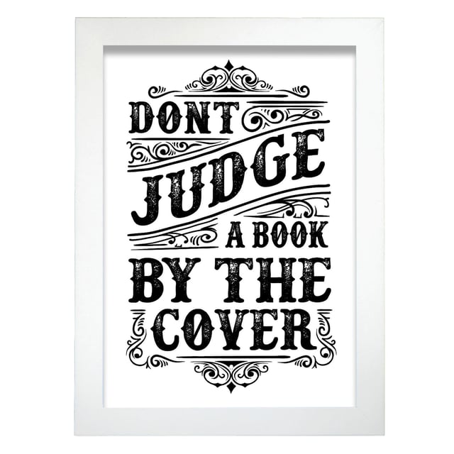 Affiche De Ne Jugez Pas Livre Par Couverture Inspiré Par Citations Cadres Décoratifs Pour Maison Impression D'art Mural A4 Avec Des Cadres Blancs