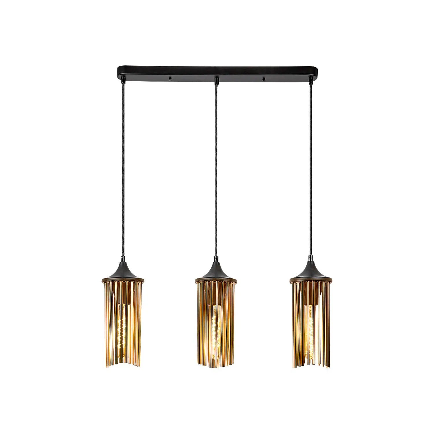 Lampa wisząca Roxas czarny matowa-miedź 3xE27x40W metal wym:140x58x12cm IP20 Rabalux