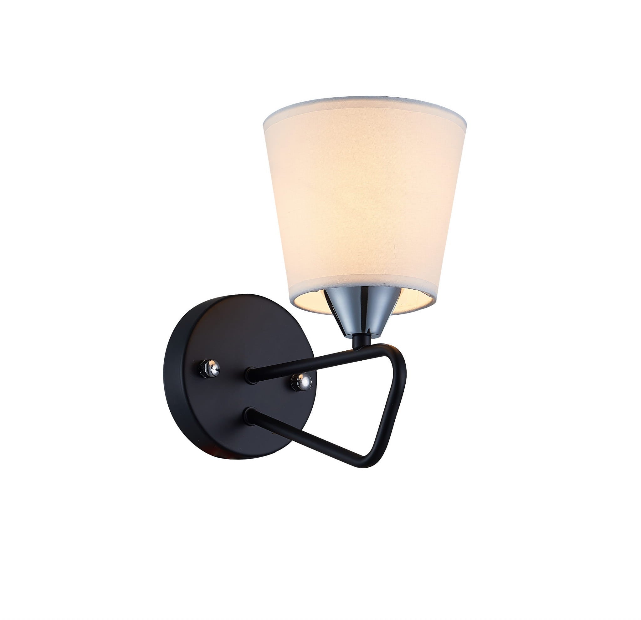 Kinkiet ścienny Morley czarno-biały 1xE14x60W wym: 24 x 14 x 20 cm tkanina IP20 Candellux