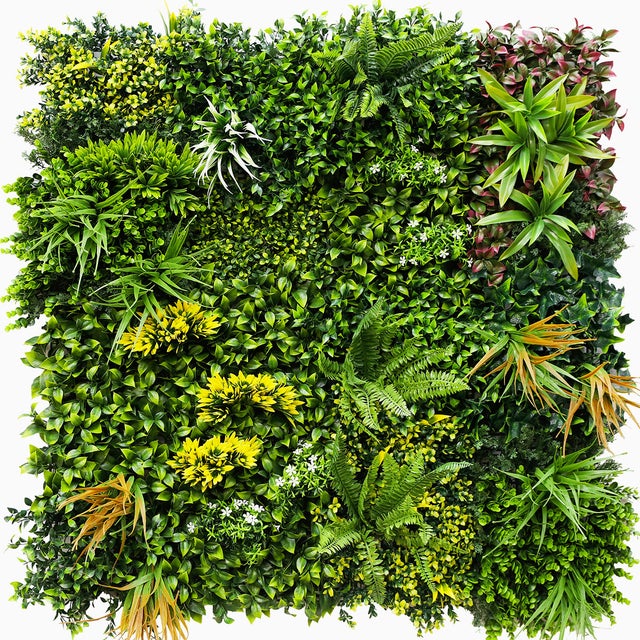 Mur végétal artificiel Jungle 1 × 1 m – une plaque tropicale pour mur intérieur et jardin