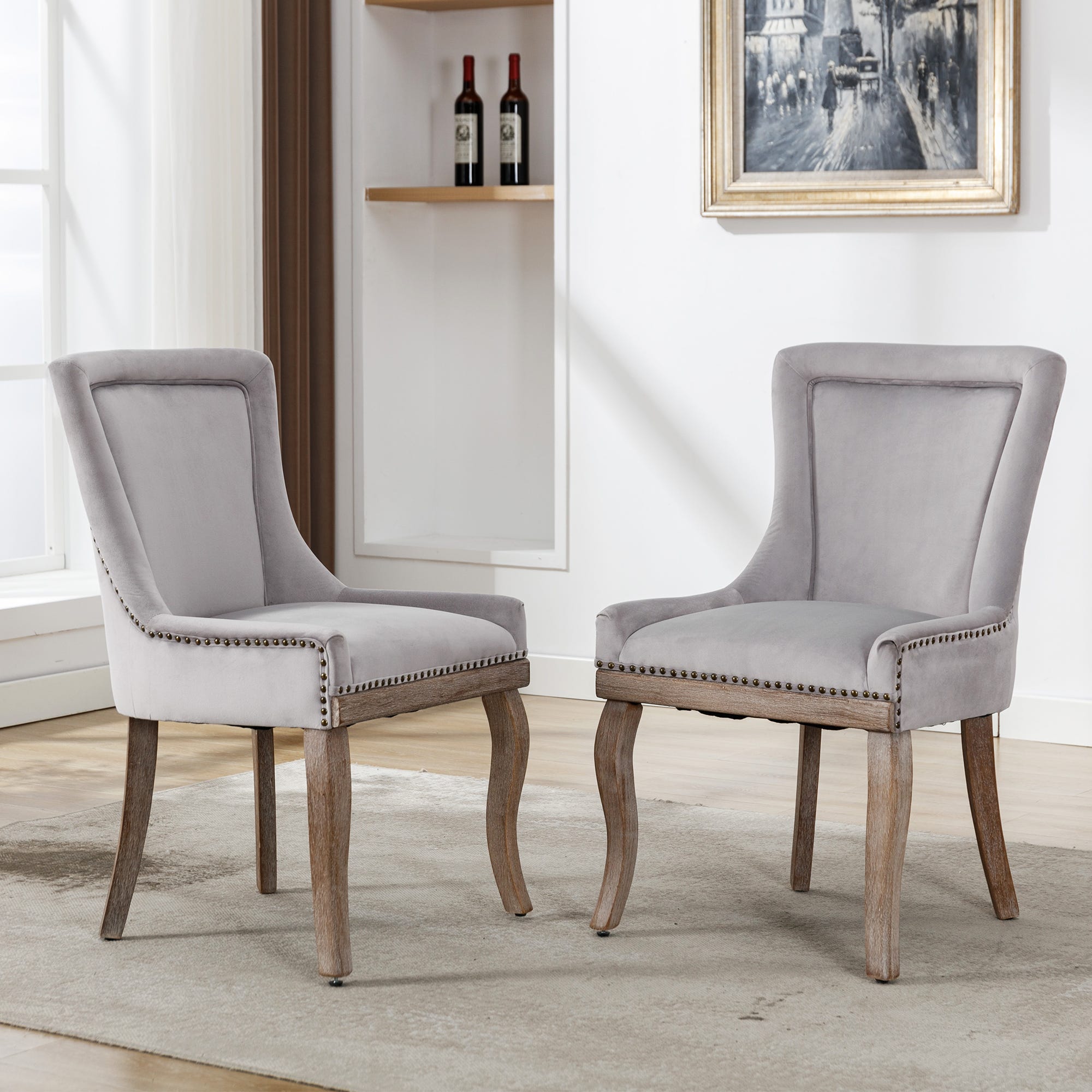 Lot de 2 Chaises en velours - structure en métal - Beige | Leroy Merlin Lot de 2 Chaises en velours - structure en métal - Beige | Leroy Merlin