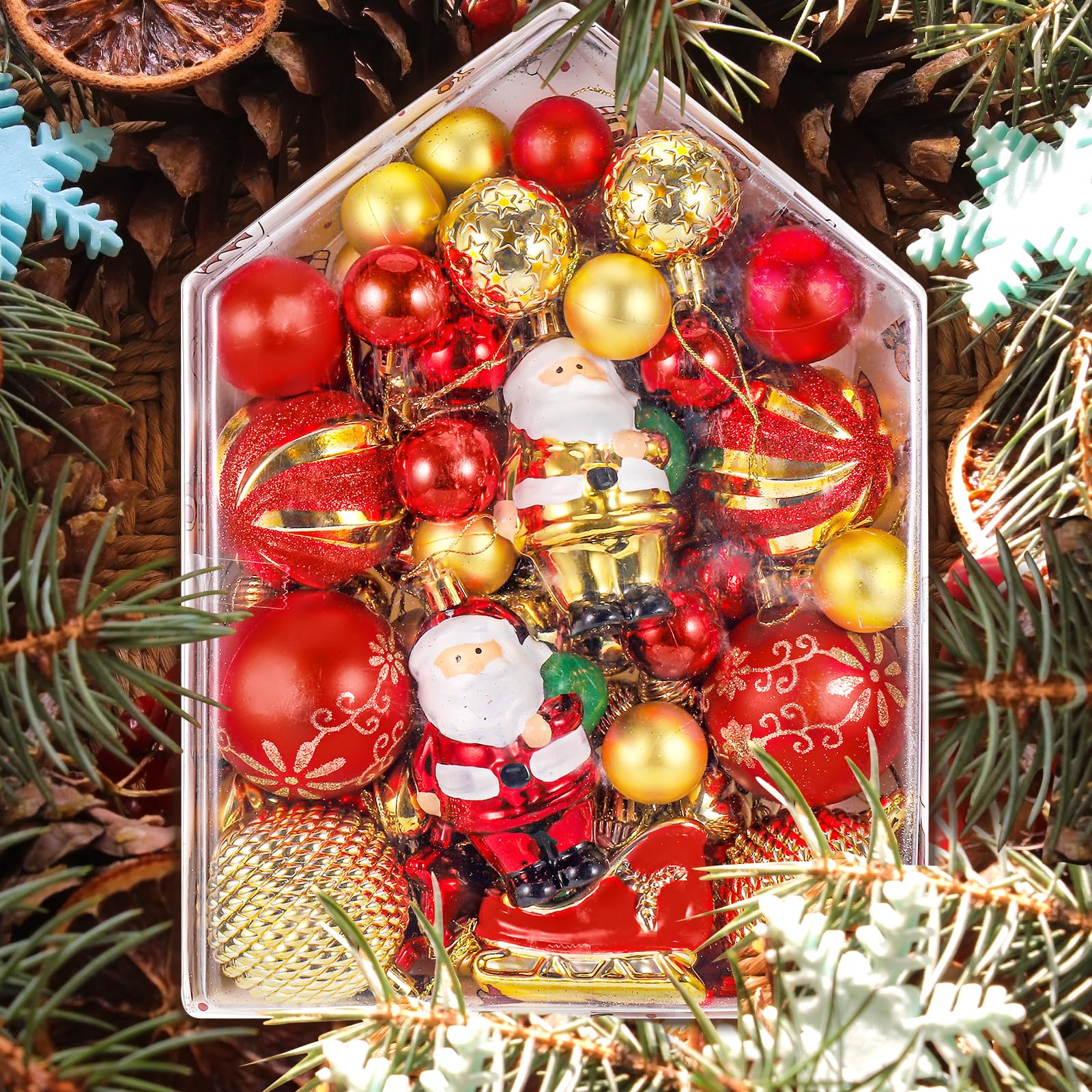 Adorno navideño colgante esférico para árbol de Navidad, ideal para fiestas navideñas y bodas - 4