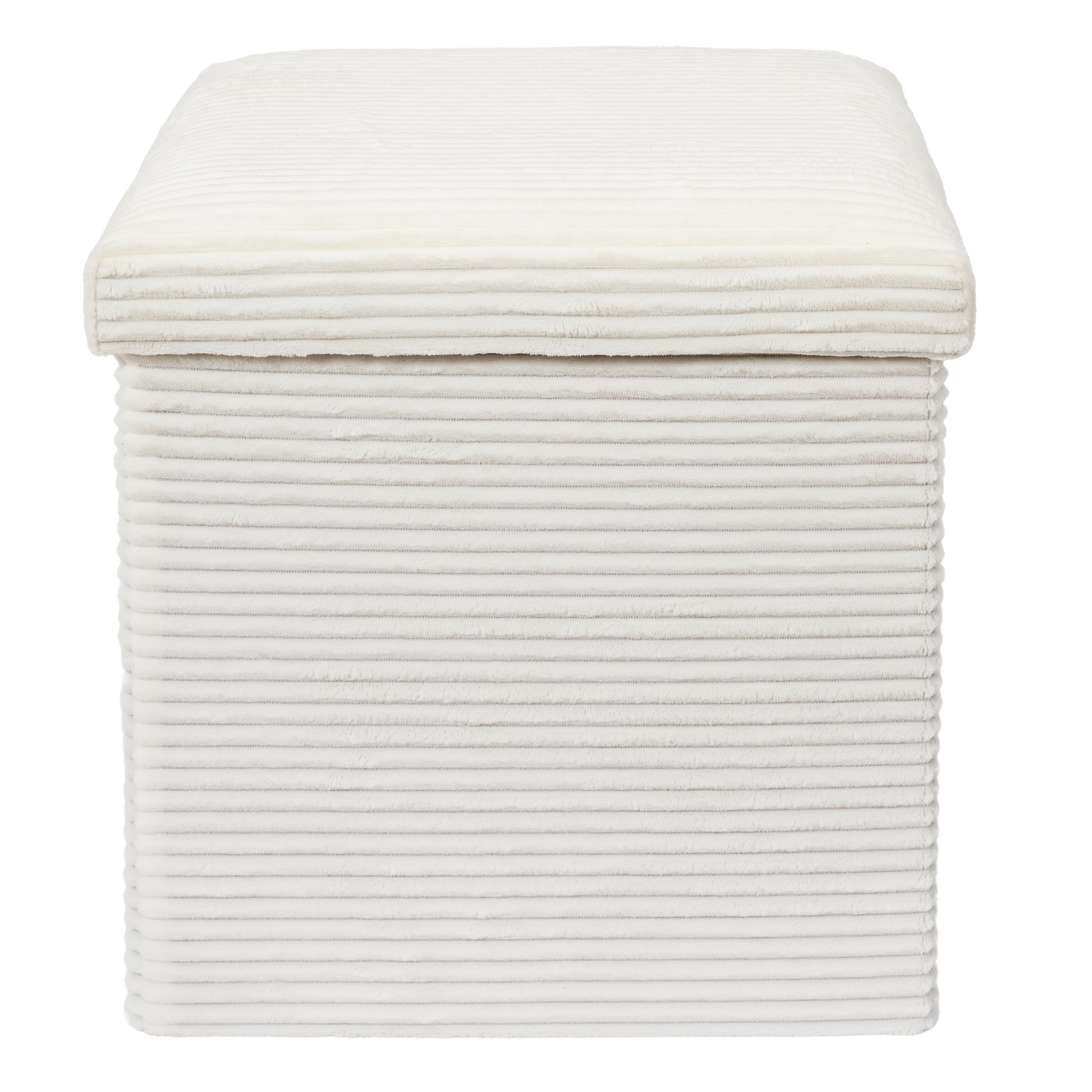 Coffre Pouf Pliable - Home Deco Factory - Scott - Côtelé - Beige - 3