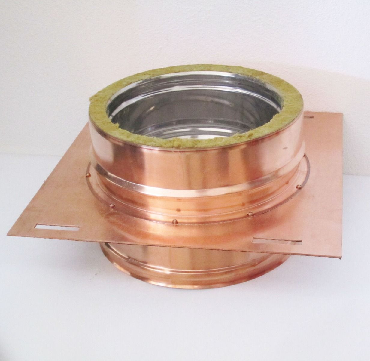 Miedziana płyta pośrednia do komina dwuściennego - różne średnice - Ø 100/150 mm