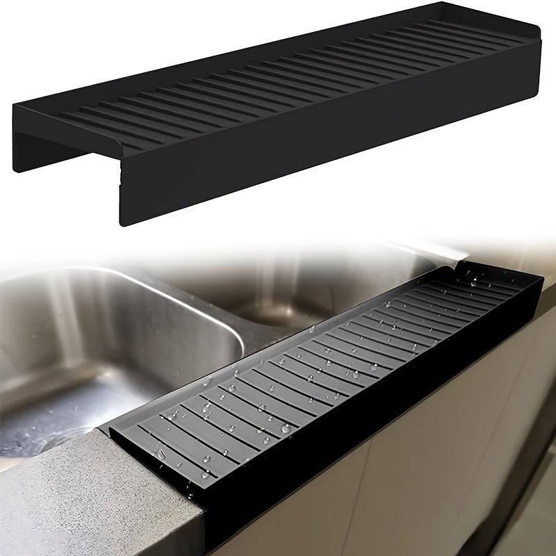 Protection Evier Protection De Bord D'évier En Silicone - Anti-éclaboussures Pour Cuisine & Salle De Bain - Gris/Noir/Transparent Anti Eclaboussure Evier