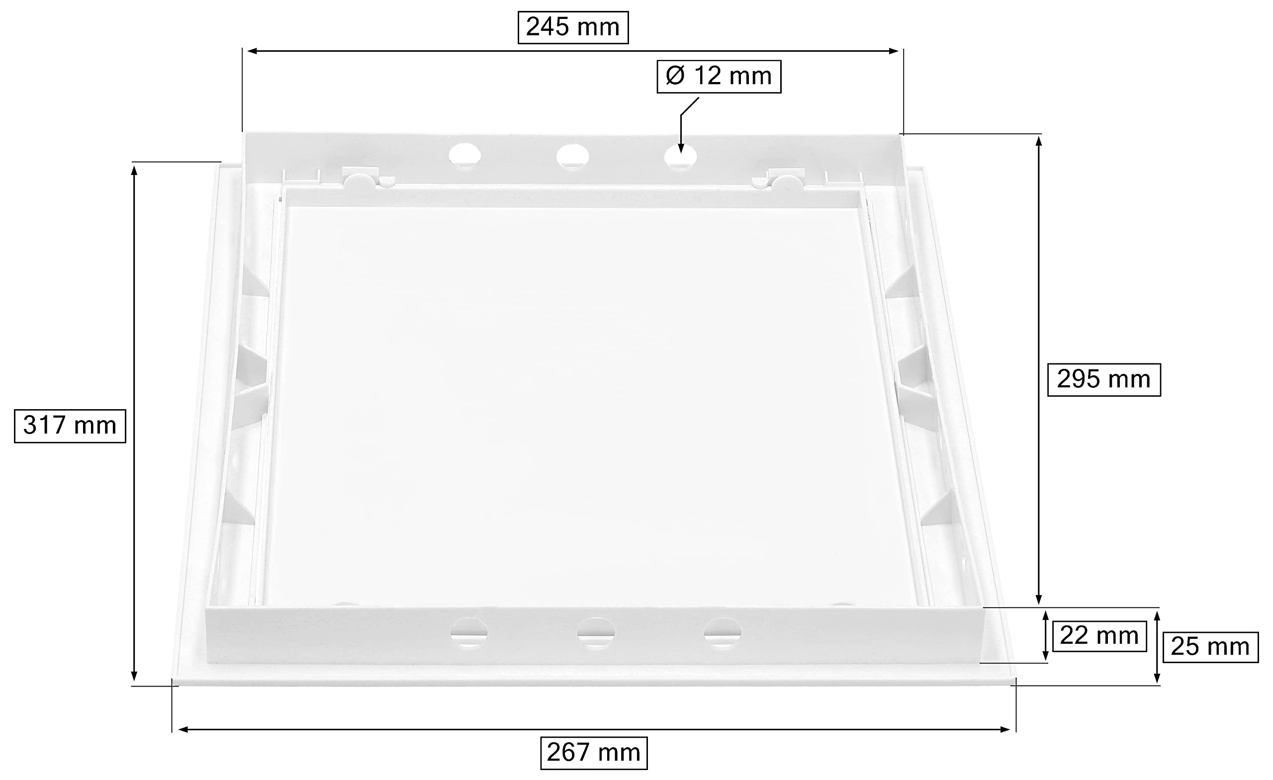 Trappe de Visite 25x30 cm - Plastique Blanc - Trappe d'Inspection pour Placo - Plafond - Comble - KOTARBAU - 2