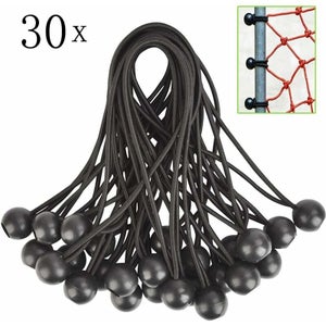 Fissaggio Teloni BYZANDQI Elastici Con Sfera Per Teloni - 12 Pezzi Bianchi Da 10 Cm Per Fissaggio Tende E Coperture Elastici Fissaggio Tende - 7