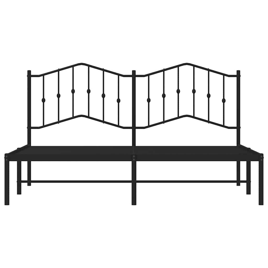 Estructura cama sin colchón con cabecero metal negro 183x213 cm vidaXL - 6