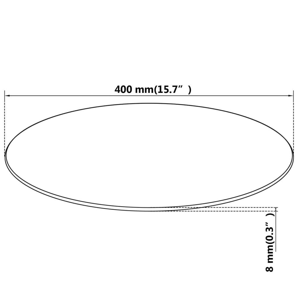vidaXL Dessus de table rond Verre trempé 400 mm - 5